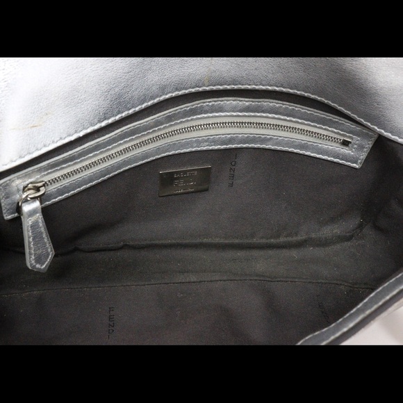 Fendi NM Metallic Napa Embossed Baguette in Silver - Picture 6 of 8